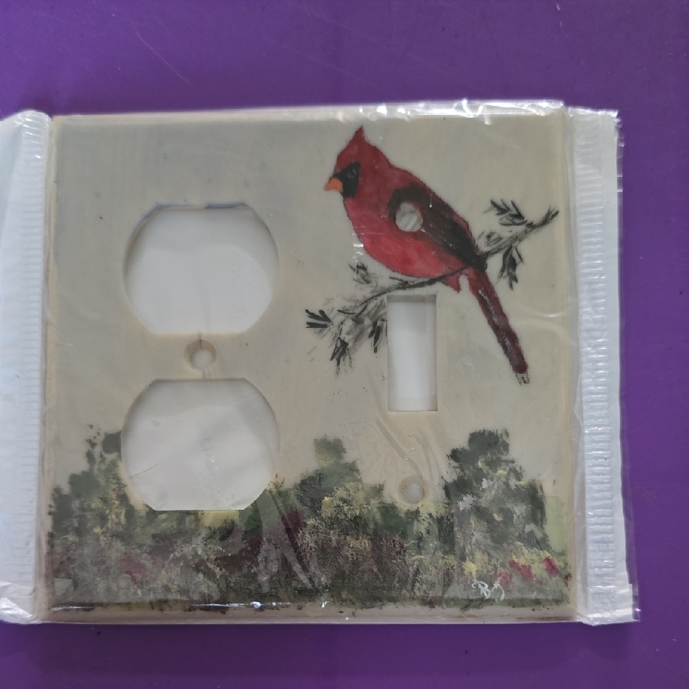 Cardinal Light Switch Cover - Red and Cream